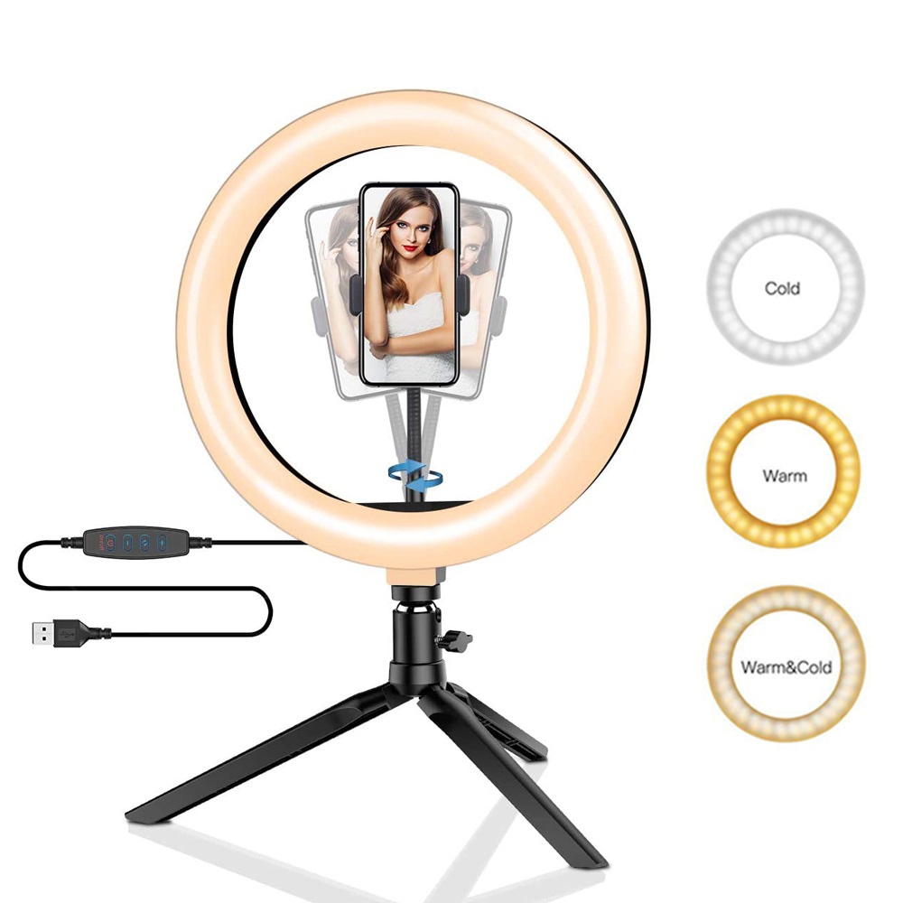 Photography Umbrella Lighting Kit - Anneau lumineux Led pour Selfie, 26cm,