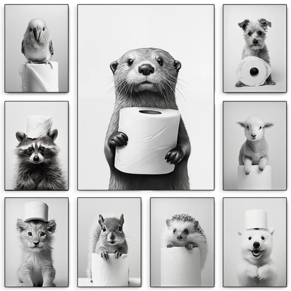 Photography Duck - Affiche en papier toilette avec animaux