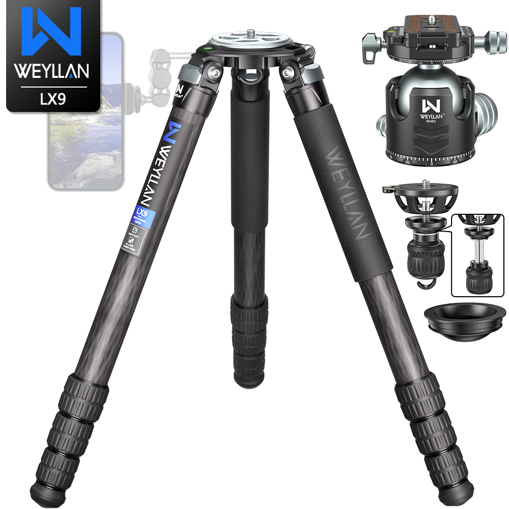 Camera Tripod Carbon - WEYLLAN LX9 trépied en Fiber de