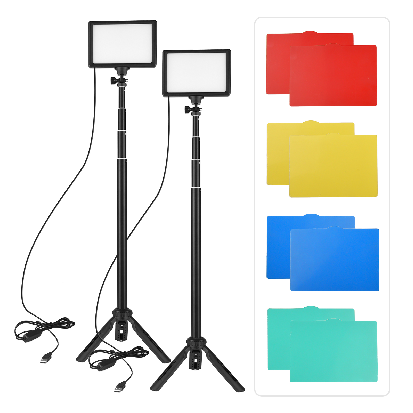 Photography Umbrella Lighting Kit - Andoer-Kit d'éclairage vidéo LED pour la