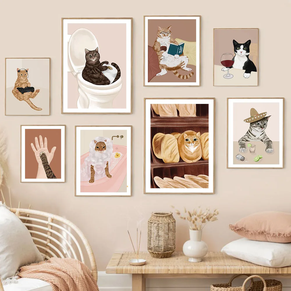 Photography Duck - Peinture sur toile de chat noir,