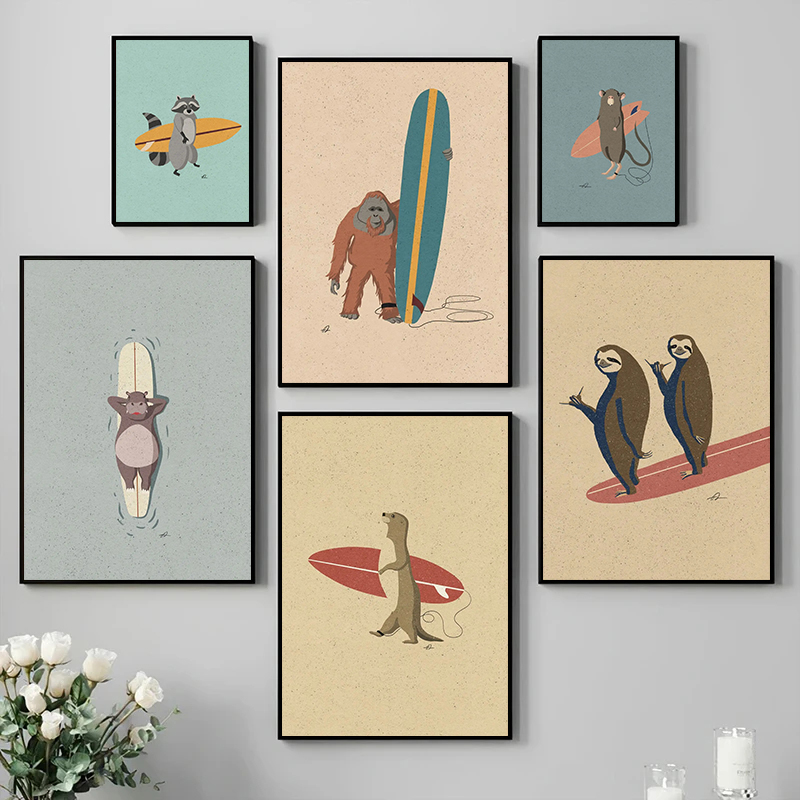 Vintage dessin animé surf anim - Photography Duck avis et prix