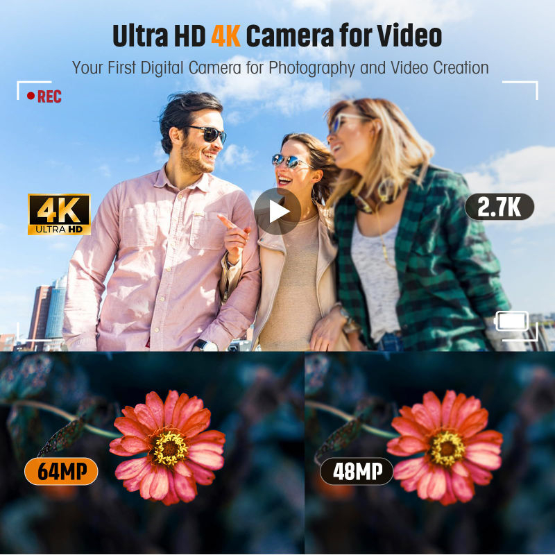 Caméra numérique 4K 64MP, phot - Photography Nature Images avis et prix