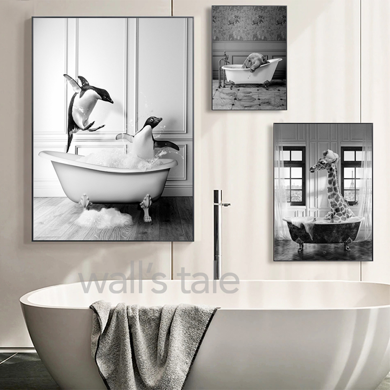 Animaux noir et blanc salle de - Photography Duck avis et prix