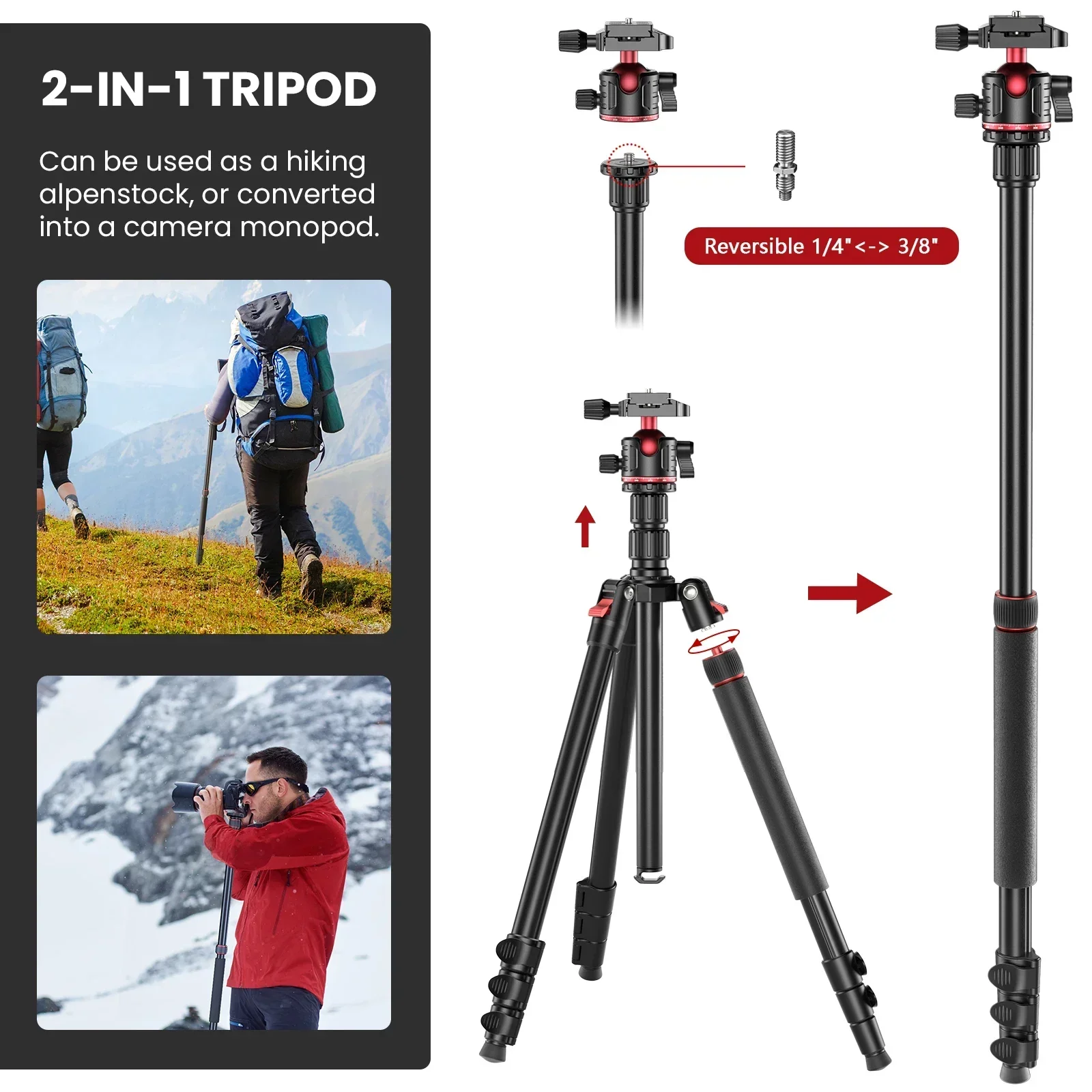 EVUMO GF2 trépied de voyage 1. - Camera Tripod Carbon avis et prix