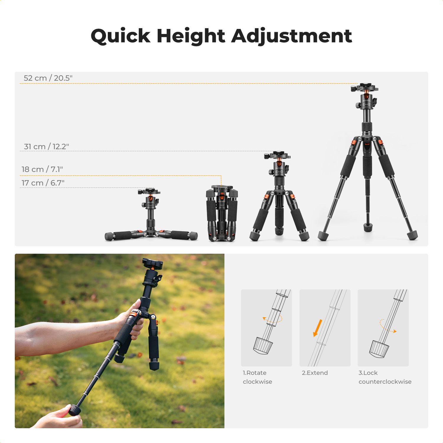 K&F CONCEPT Mini trépied de bu - Camera Tripod Carbon avis et prix
